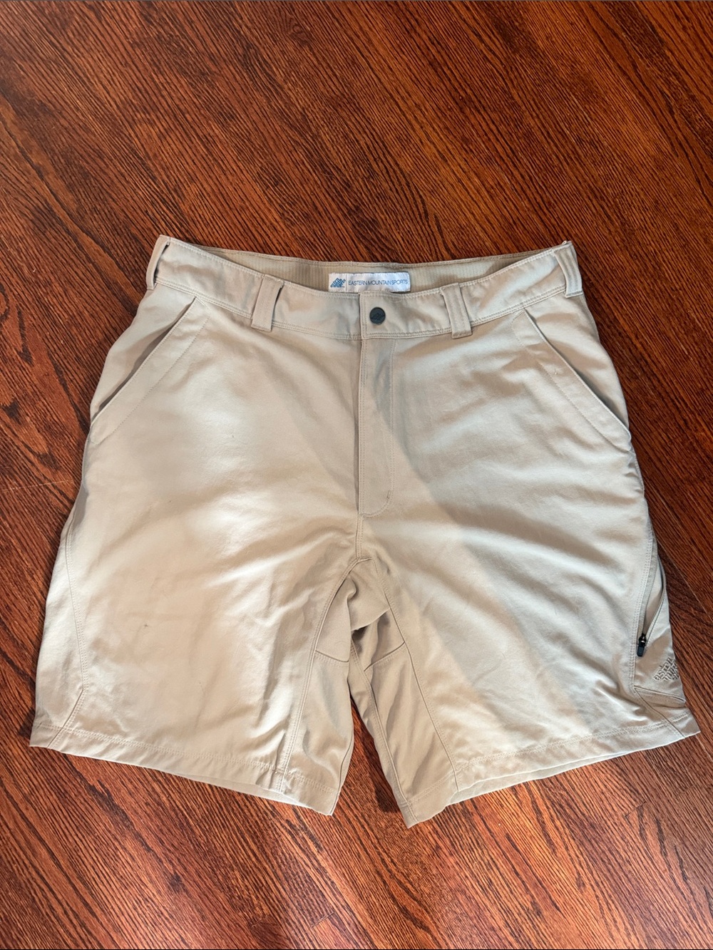 Eastern Mountain Sports Tan Flat-Front Outdoor Shorts